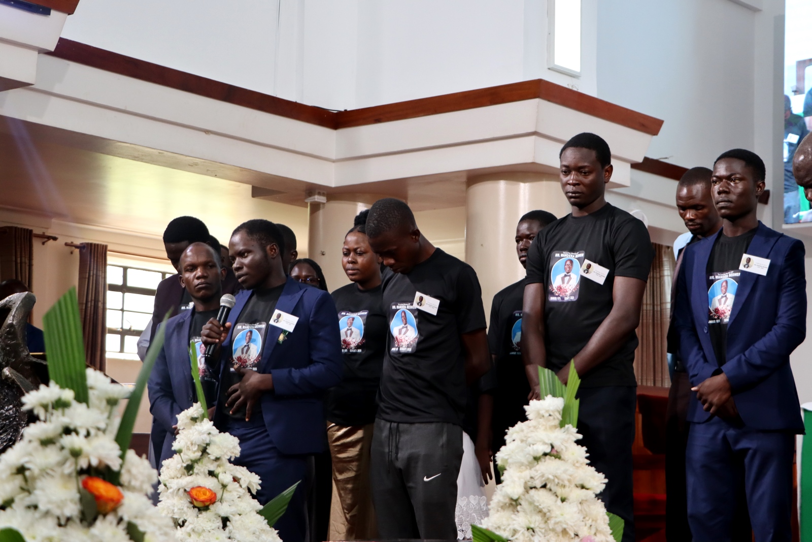 Mr. Besweri Wandera's children pay tribute to their father. Funeral Service in honour Mr. Besweri Wandera, Assistant Lecturer, Department of Sports Science, College of Natural Sciences (CoNAS), 24th July 2025, St. Francis Chapel, Makerere University, Kampala Uganda, East Africa.