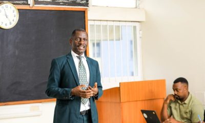 Professor Julius Kikooma, Acting Director of Graduate Training addresses staff at the School of Public Health, Mulago complex. Directorate of Graduate Training (DGT) and Directorate for ICT Support (DICTS) introduction of a prototype Research Information Management System (RIMS) backed by the Government of Uganda through the Makerere University Research and Innovation Fund (Mak-RIF), Lecture Room A, Makerere University School of Public Health, New Mulago Complex, Kampala Uganda, East Africa.