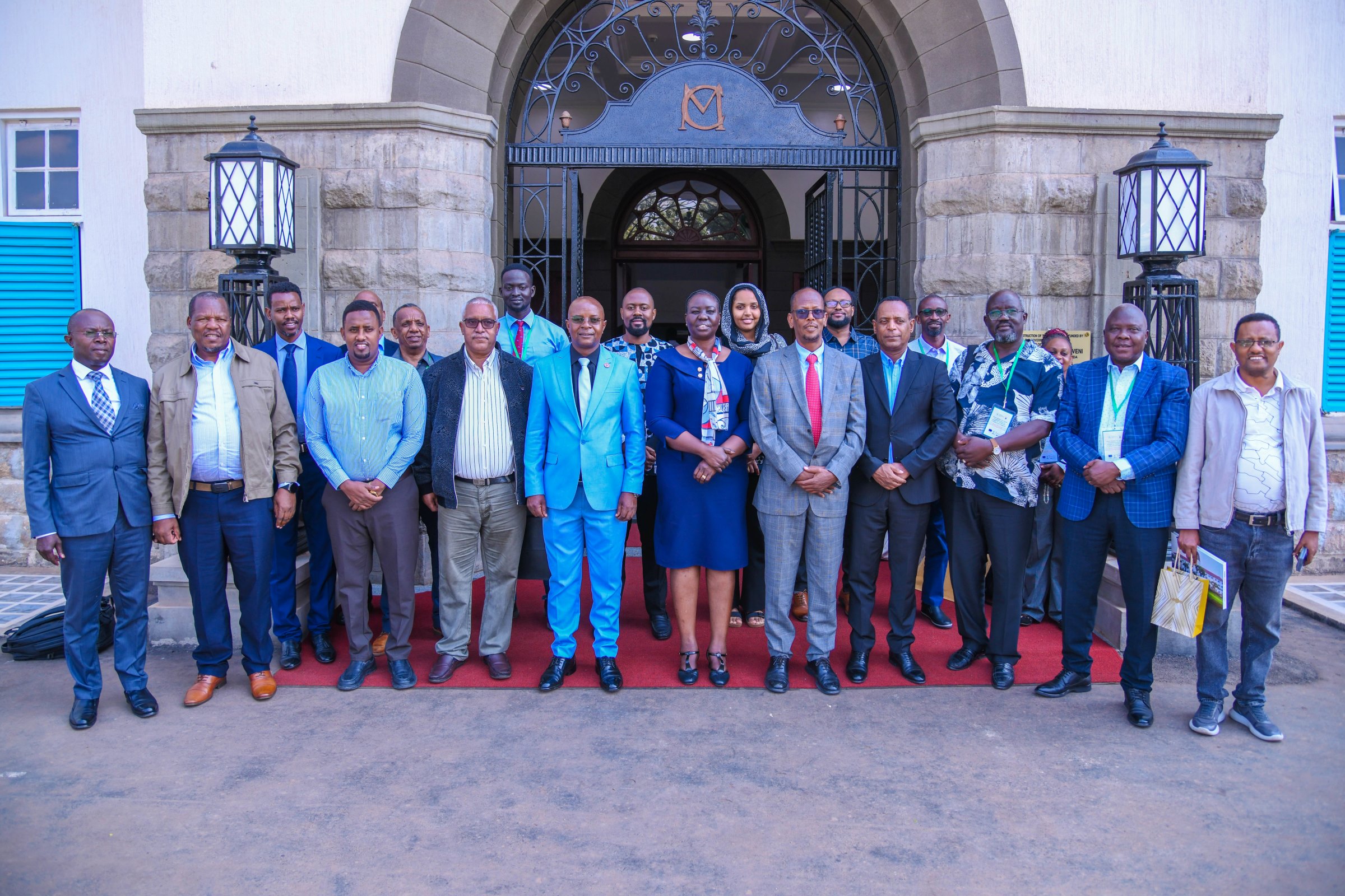 Prof. Edward Bbaale (5th Left) with the delegation from IGAD after their courtesy visit on 29th July 2025. Chairperson and Members of the Intergovernmental Authority on Development (IGAD) Board of the Higher Education Council Courtesy Visit to Makerere University, Kampala Uganda, East Africa, Tuesday 29th July 2025.