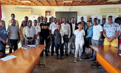 Mr. Henry Nsubuga, Mr. Peter Mwanja, Dr. Gardner Herbert and other officials pose with International Students at a Mental Health Awareness Drive
