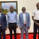 Prof. Barnabas Nawangwe, the Ag. Director Planning Mr. Emmanuel Kitamirike with the technical team
