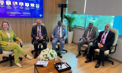 Prof. Barnabas Nawangwe with other panelists discussing Earth Observation and Artificial Intelligence in Rabat, Morocco