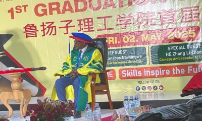The Vice Chancellor, Prof. Barnabas at the first graduation of Luyanzi Institute