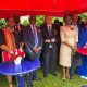 Vice Chancellor, Prof. Barnabas Nawangwe with other officials at the commemoration of the defeat of the Nazis in the Second World War