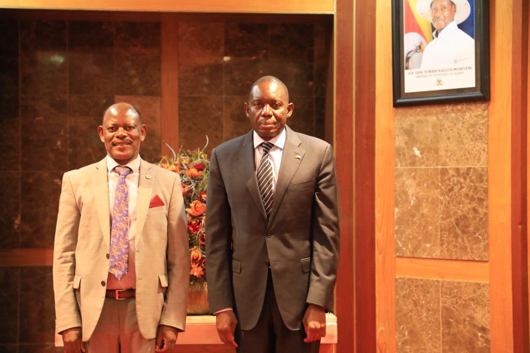 Prof. Barnabas Nawangwe with Dr. Michael Atingi-Ego who has been appointed Govenor Bank of Uganda