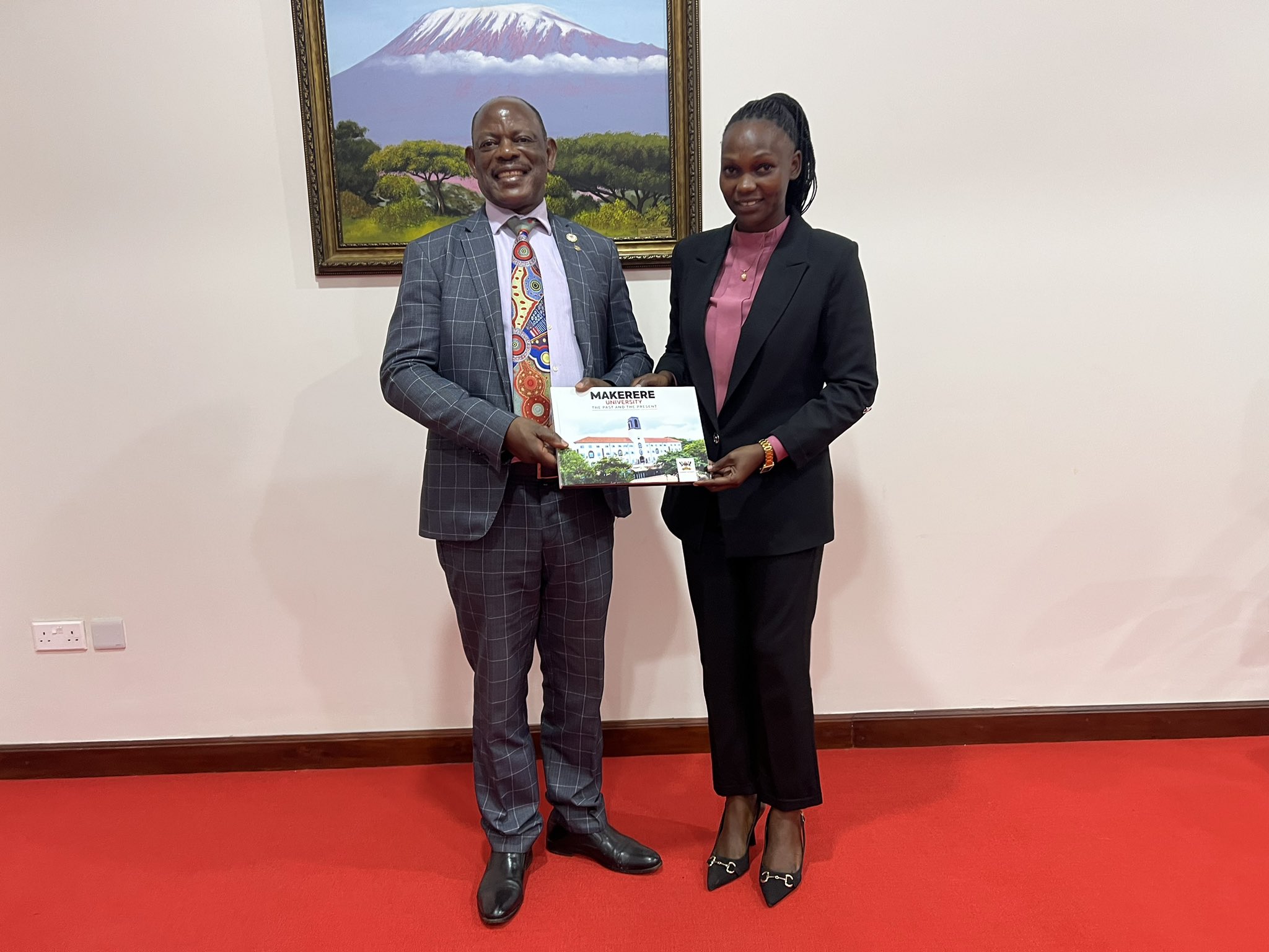 The Vice Chancellor, Prof. Barnabas Nawangwe with the Woman Member of Parliament of Busia District, Hon. Hellen Auma Wandera on a courtesy call