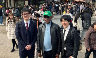 The Vice Chancellor, Prof. Barnabas Nawangwe (C) together with other officials in Kyoto Japan.