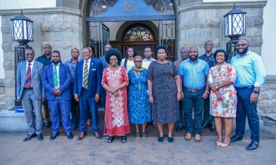 Prof. Barnabas Nawangwe (3rd Left) with Hon. Dr. Monica Musenero (4th Left) alongside other officials at Makerere