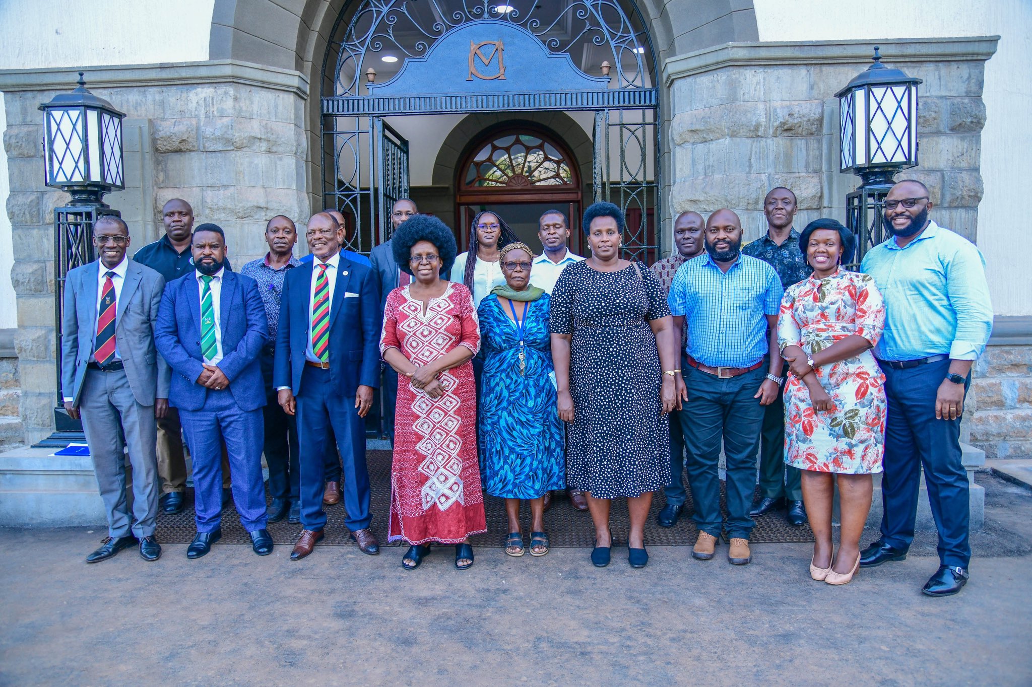 Prof. Barnabas Nawangwe (3rd Left) with Hon. Dr. Monica Musenero (4th Left) alongside other officials at Makerere