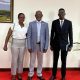 Prof. Barnabas Nawangwe (Center) with Murungi Joseph (Right) and Nyonyozi Sharon (Left) of the Makerere University Guild Electoral Commission