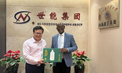 The Vice Chancellor, Prof. Barnabas Nawangwe (R) along side another official in China.