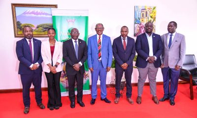 The Vice Chancellor, Prof. Barnabas Nawangwe (Centre) with the Chair-Prof. Winston Tumps Ireeta (3rd Right) and MUTIC Advisory Board Members Left to Right: Mr. Japheth Kawanguzi, Ms. Rhinah Akankunda, Dr. Peter Kimbowa, Dr. David Gonahasa, and Dr. Ivan Engoru after the inauguration on 24th July 2025. Official inauguration of the Advisory Board of Makerere University Technology and Innovation Centre (MUTIC) by the Vice Chancellor, Prof. Barnabas Nawangwe,24th July 2025, Main Building, Kampala Uganda, East Africa.