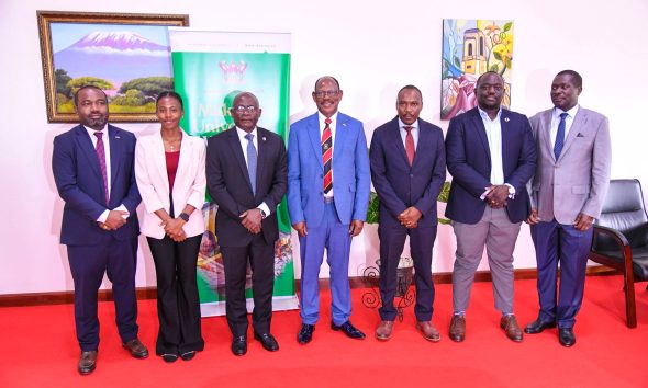 The Vice Chancellor, Prof. Barnabas Nawangwe (Centre) with the Chair-Prof. Winston Tumps Ireeta (3rd Right) and MUTIC Advisory Board Members Left to Right: Mr. Japheth Kawanguzi, Ms. Rhinah Akankunda, Dr. Peter Kimbowa, Dr. David Gonahasa, and Dr. Ivan Engoru after the inauguration on 24th July 2025. Official inauguration of the Advisory Board of Makerere University Technology and Innovation Centre (MUTIC) by the Vice Chancellor, Prof. Barnabas Nawangwe,24th July 2025, Main Building, Kampala Uganda, East Africa.