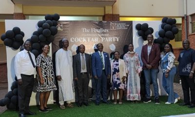 The vice Chancellor, Prof. Barnabas Nawangwe (C) along side other members at the party.