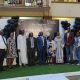 The vice Chancellor, Prof. Barnabas Nawangwe (C) along side other members at the party.