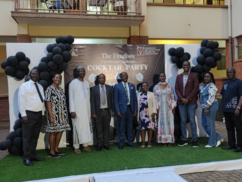 The vice Chancellor, Prof. Barnabas Nawangwe (C) along side other members at the party.