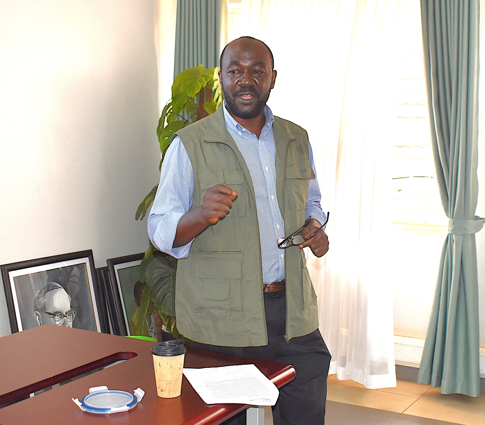 Prof. Charles Masembe briefing the team about the Makerere University Grants Administration and Management Support Unit reporting and accountability processes. Inception meeting for Healthy Soy Project Funded by the Danish Ministry of Foreign Affairs through DANIDA, to develop sustainable, affordable, and nutritious soy-based food solutions to help combat stunting in Uganda and other climate-vulnerable regions, 15th August 2025, College of Agricultural and Environmental Sciences (CAES), Makerere University, Kampala Uganda, East Africa.