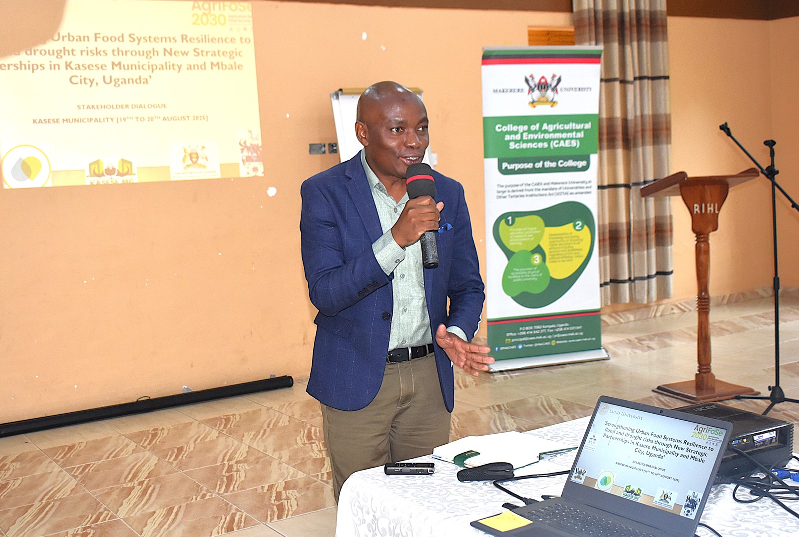 Kasese Municipality Town Clerk, Mr Kambasu Zedekiah appreciated the project team and funders for their strategic approach in addressing the complex challenges facing the district. Launch of Phase II of the Resilient Urban Food Systems (RUFS) project, aimed at deepening food security and climate resilience in Kasese Municipality and Mbale City. Funded through the AgriFoSe2030 programme and coordinated by Prof. Frank Mugagga, Department of Geography, Geo-Informatics, and Climatic Sciences, College of Agricultural and Environmental Sciences (CAES), Makerere University, Kampala Uganda, East Africa.