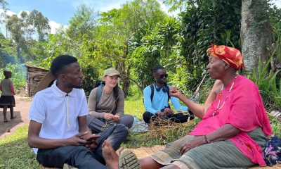 Students from Rhein-Waal University of Applied Sciences interacting with the elderly about the impacts of forests towards the community. DAAD-funded project course conducted under the collaborative partnership between Makerere University, Kampala Uganda, East Africa and Rhein-Waal University of Applied Sciences (Germany), emphasizing sustainability, conservation, and community engagement, annual field course, 26th May to 3rd June 2025, Makerere University Biological Field Station (MUBFS), Kibale National Park.