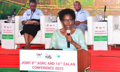 Minister of Lands, Housing, and Urban Development-Hon. Judith Nabakooba officially opens the Conference as Prof. Moses Musinguzi (Rear Right) and Dr. Lydia Mazzi Kayondo (Rear Left) witness. Makerere University, through College of Engineering, Design, Art and Technology (CEDAT), proudly hosted the first-ever Joint 8th Advances in Geomatics Research Conference (AGRC) and 14th Eastern Africa Land Administration Network (EALAN) Conference, 31st Jul-1st Aug 2025, Kabira Country Club, Kampala Uganda, East Africa.