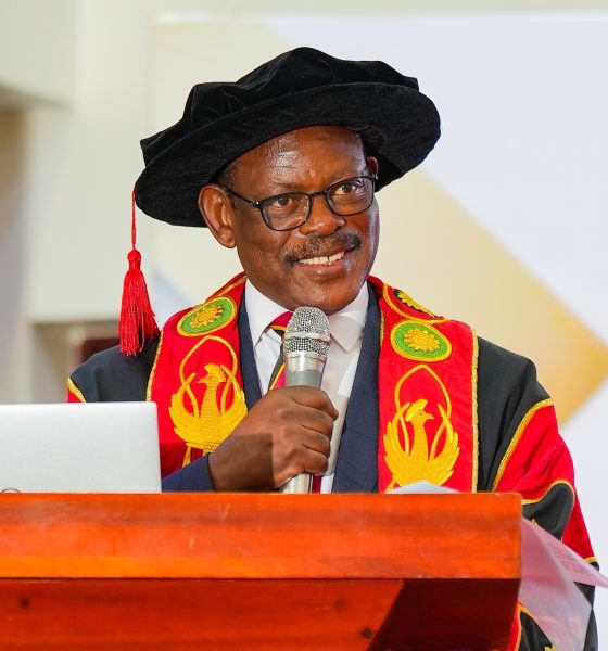 Prof. Barnabas Nawangwe addresses the congregation on 30th July 2025 in the Main Hall. Makerere University College of Health Sciences (MakCHS) in collaboration with Texas Children’s Global Hospital, Baylor College of Medicine Children’s Foundation–Uganda, the Ministry of Health (MOH) of Uganda, and Mulago National Referral Hospital (MNRH) Paediatric Haematology and Oncology Fellowship (PHO) Program 16 Fellows Award ceremony 30th July 2025, Kampala Uganda, East Africa.