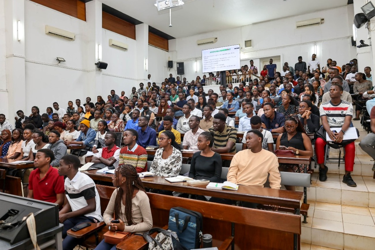 Some of the the students that attended the orientation session in the Davies Lecture Theater, on 5th August 2025. Makerere University College of Health Sciences (MakCHS) academic year 2025/2026 freshers orientation meeting, 5th August 2024, Davies Lecture Theater, Kampala Uganda, East Africa.