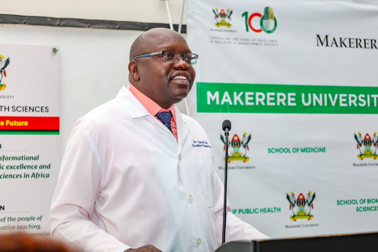 Prof. Richard Idro, Deputy Princpal. Makerere University College of Health Sciences (MakCHS) academic year 2025/2026 freshers orientation meeting, 5th August 2024, Davies Lecture Theater, Kampala Uganda, East Africa.