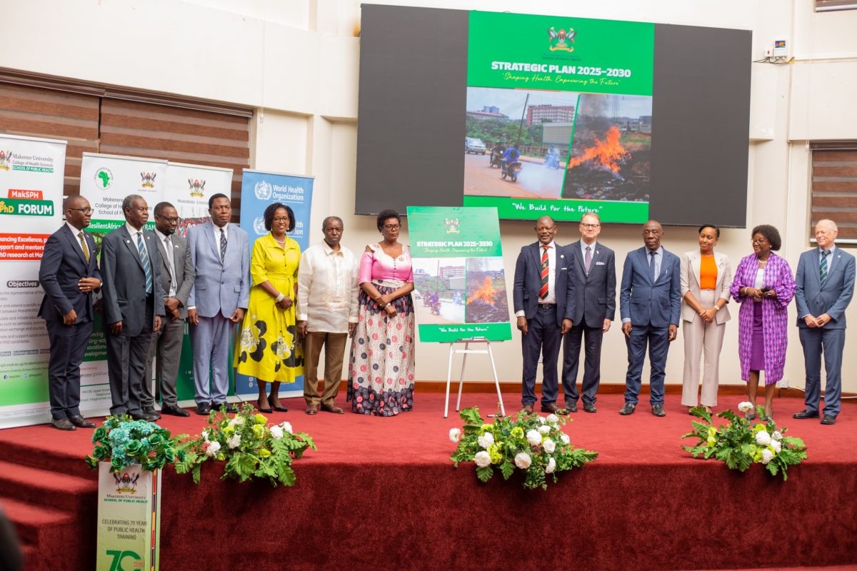 During MakSPH@70 celebrations in December 2024, Hon. Margaret Muhanga, State Minister for Primary Health Care, launched the School’s new five-year Strategic Plan alongside key partners from the Ministry of Health, WHO, and Makerere University leadership, including Council Chairperson Ms. Lorna Magara, Vice Chancellor Prof. Barnabas Nawangwe, and Dean Prof. Rhoda Wanyenze. The Plan places partnerships at the heart of MakSPH’s vision for public health impact and comes at a defining moment as the School regains standalone status within Makerere University.