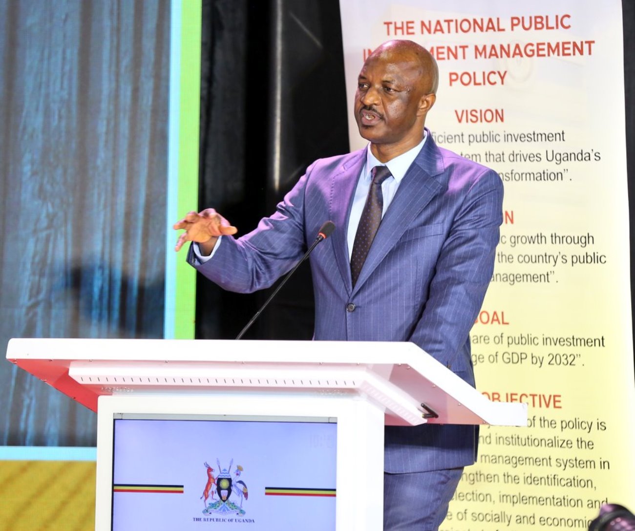 Mr. Ramathan Ggoobi addresses the 2nd Public Investment Management Conference hosted by Makerere University on 14th August 2025. Photo: X/@MoFPEDU. 2nd Public Investment Management (PIM) Conference convened by Makerere University in collaboration with the Ministry of Finance, Planning and Economic Development, August 14, 2025, Yusuf Lule Central Teaching Facility Auditorium, Kampala Uganda, East Africa.