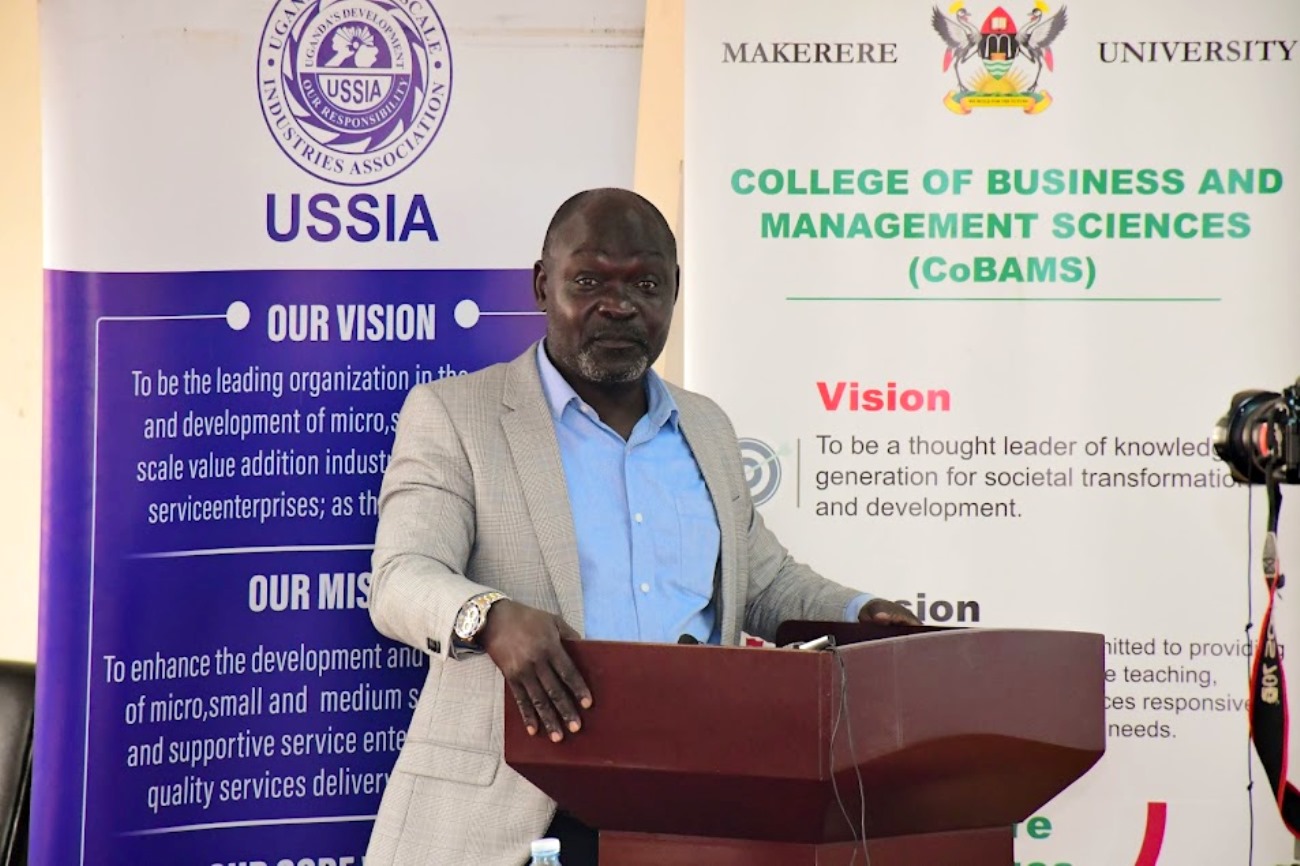 Prof. Faisal Buyinza. College of Business and Management Sciences (CoBAMS) and the Copenhagen Business School, in partnership with Uganda Small Scale Industries Association, dissemination workshop on Firm Formalization and Sustainable Development, 29th August 2025, CoBAMS Conference Hall, Makerere University, Kampala Uganda, East Africa.