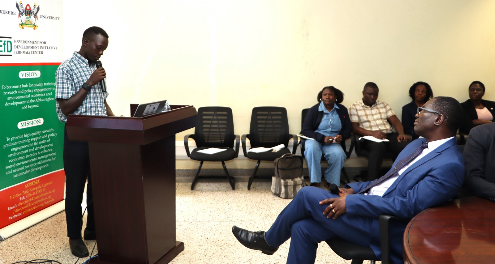 Some of the group presentations. Two-day high-level training for 40 Ugandan government officials on biodiversity conservation, community-based natural resource management, and economic valuation of national parks Organized by EfD Uganda, 20th-21st August 2025, Makerere University, Kampala Uganda, East Africa.