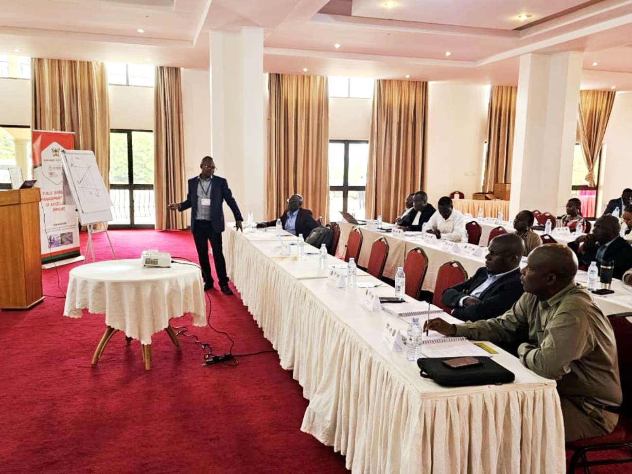 Dr. Willy Kagarura conducts one of the training sessions on 18th August 2025 in Fort Portal. Public Investment Management Centre of Excellence (PIM CoE), Makerere University, Kampala, Ministry of Finance, Planning and Economic Development (MoFPED) and Cambridge Resources International (CRI), two-week intensive training on Economic Appraisal and Stakeholder Analysis for public officers from MDAs in Fort Portal, August 18 to 29, 2025, Final Module of the Investment Appraisal and Risk Analysis (PIAR) II Course.