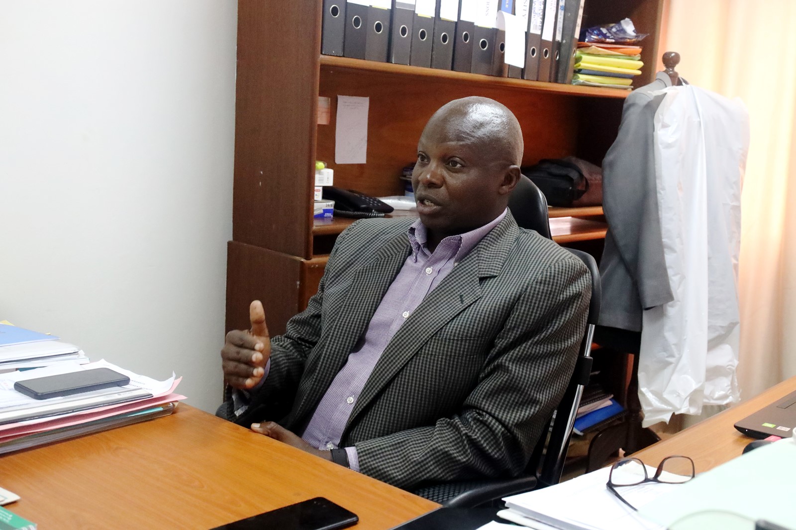 Deputy Principal, Associate Professor James Wokadala launches College of Business and Management Sciences (CoBAMS) physical fitness program to promote wellness, better health, team work and cohesion, 17th July 2025, Makerere University, Kampala Uganda, East Africa.
