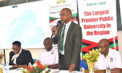 The Deputy Principal, Prof. Juma Kasozi welcoming the freshers to the College. College of Natural Sciences (CoNAS) orientation ceremony to acquaint new students with College structures, academic programmes, services, and, its contribution to the University’s core functions, 6th August 2025, JICA Building, Makerere University, Kampala Uganda, East Africa.