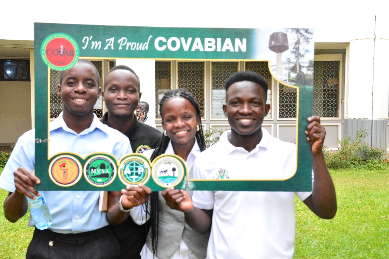 Some of the proud Covabians, including Ms. Ritah Ndibalekera, Chairperson of the College Guild Council, ushered in the incoming students at the orientation. Orientation to welcome incoming undergraduate students at College of Veterinary Medicine, Animal Resources and Biosecurity (CoVAB), Thursday 7th August 2025, Media Room, CoVAB, Makerere University, Kampala Uganda, East Africa.