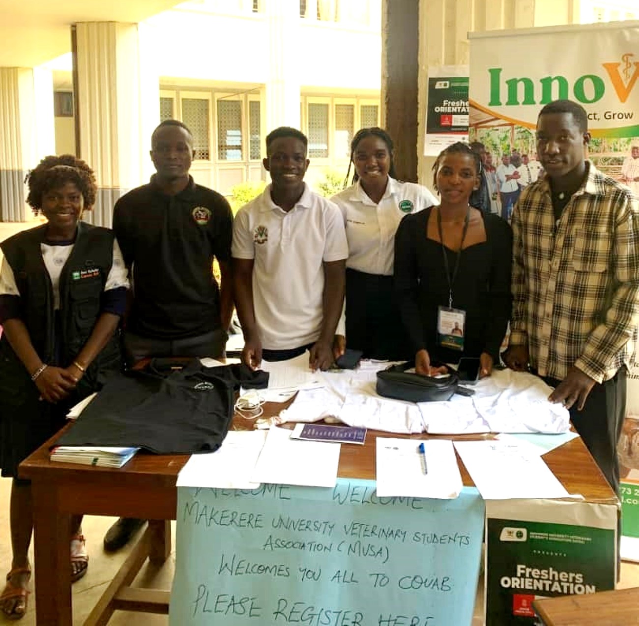 Members of the Makerere University Veterinary Students Association (MVSA). Orientation to welcome incoming undergraduate students at College of Veterinary Medicine, Animal Resources and Biosecurity (CoVAB), Thursday 7th August 2025, Media Room, CoVAB, Makerere University, Kampala Uganda, East Africa.