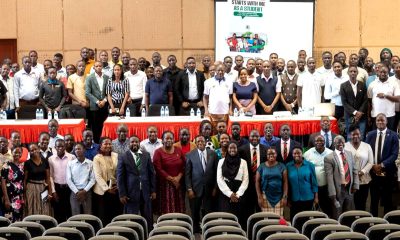 Prof. Buyinza Mukadasi (Front Row Centre) with officials and some of the Postgraduate Students that attended the orientation on 11th August 2025. Orientation for Postgraduate students held at the Yusuf Lule Central Teaching Facility Auditorium on 11th August 2025, Makerere University, Kampala Uganda, East Africa.