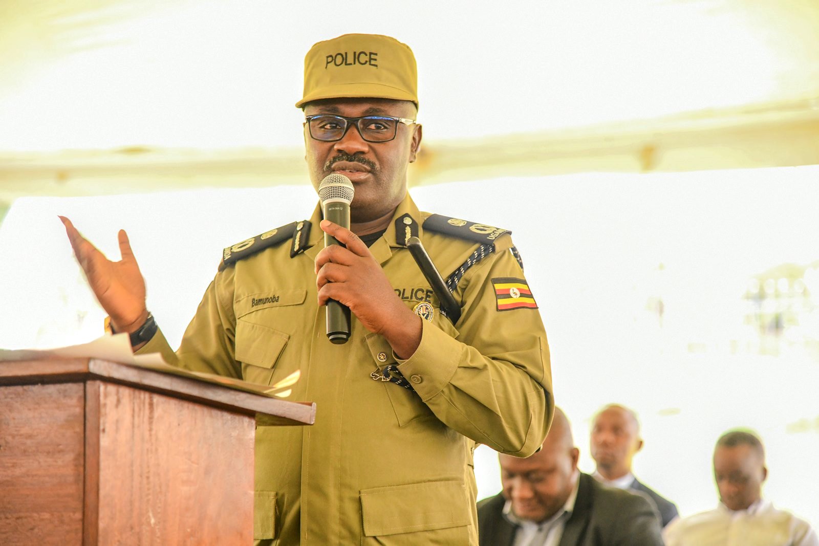 AIGP Bamunoba Ubaldo addresses students at the orientation event. Makerere University officially kicks off 2025/2026 academic year with a Freshers’ Orientation at the Freedom Square on Monday 4th August 2025, Kampala Uganda, East Africa.