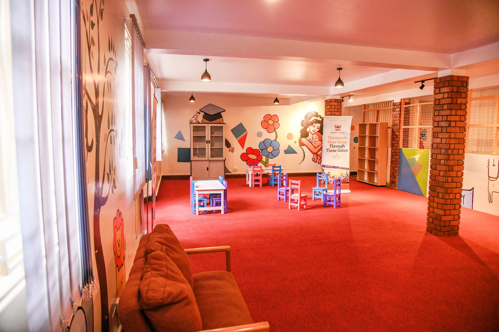 A view of the general play and lounge area of the Daycare Centre. Makerere University, in collaboration with UNDP Uganda launch of Daycare and Breastfeeding Centre at the Institute of Gender and Development Studies (IGDS) and state-of-the-art Multimedia Studio at the Frank Kalimuzo Central Teaching Facility, 7th August 2025, Kampala Uganda, East Africa.