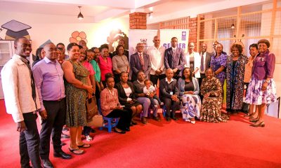 Prof. Barnabas Nawangwe, Mr. Ian King and H.E. Ssentamu Churchill James (Standing before Banners) are joined by officials in a group photo in the Daycare Centre, located on the Ground Floor of the Institute of Gender and Development Studies (IGDS) on 7th August 2025. Makerere University, in collaboration with UNDP Uganda launch of Daycare and Breastfeeding Centre at the Institute of Gender and Development Studies (IGDS) and state-of-the-art Multimedia Studio at the Frank Kalimuzo Central Teaching Facility, 7th August 2025, Kampala Uganda, East Africa.