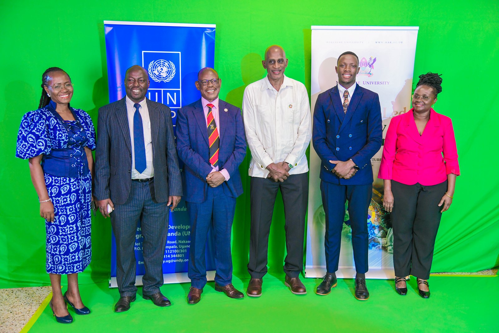 Left to Right: Prof. Sarah Ssali, Prof. Paul Birevu Muyinda, Prof. Barnabas Nawangwe, Mr. Ian King, H.E. Ssentamu Churchill James and Ms. Annet Mpabalungi Wakabi in the Multimedia Studio. Makerere University, in collaboration with UNDP Uganda launch of Daycare and Breastfeeding Centre at the Institute of Gender and Development Studies (IGDS) and state-of-the-art Multimedia Studio at the Frank Kalimuzo Central Teaching Facility, 7th August 2025, Kampala Uganda, East Africa.