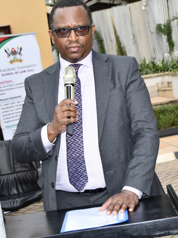 Mr. Ernest Kalibbala, Department of Law and Jurisprudence, School of Law, Makerere University. Orientation for the law freshmen and women 7th August 2025 with guest speakers: Hon. Medard Lubega Sseggona (Senior Partner-Lukwago and Co. Advocates; MP Busiro County East, Dr. Patricia Acan Okiria (Deputy Inspector General of Government) and Hon. Lady Justice Sarah Langa-Siu (Judge of the High Court of Uganda) who was the Chief Guest, Makerere University, Kampala Uganda, East Africa.