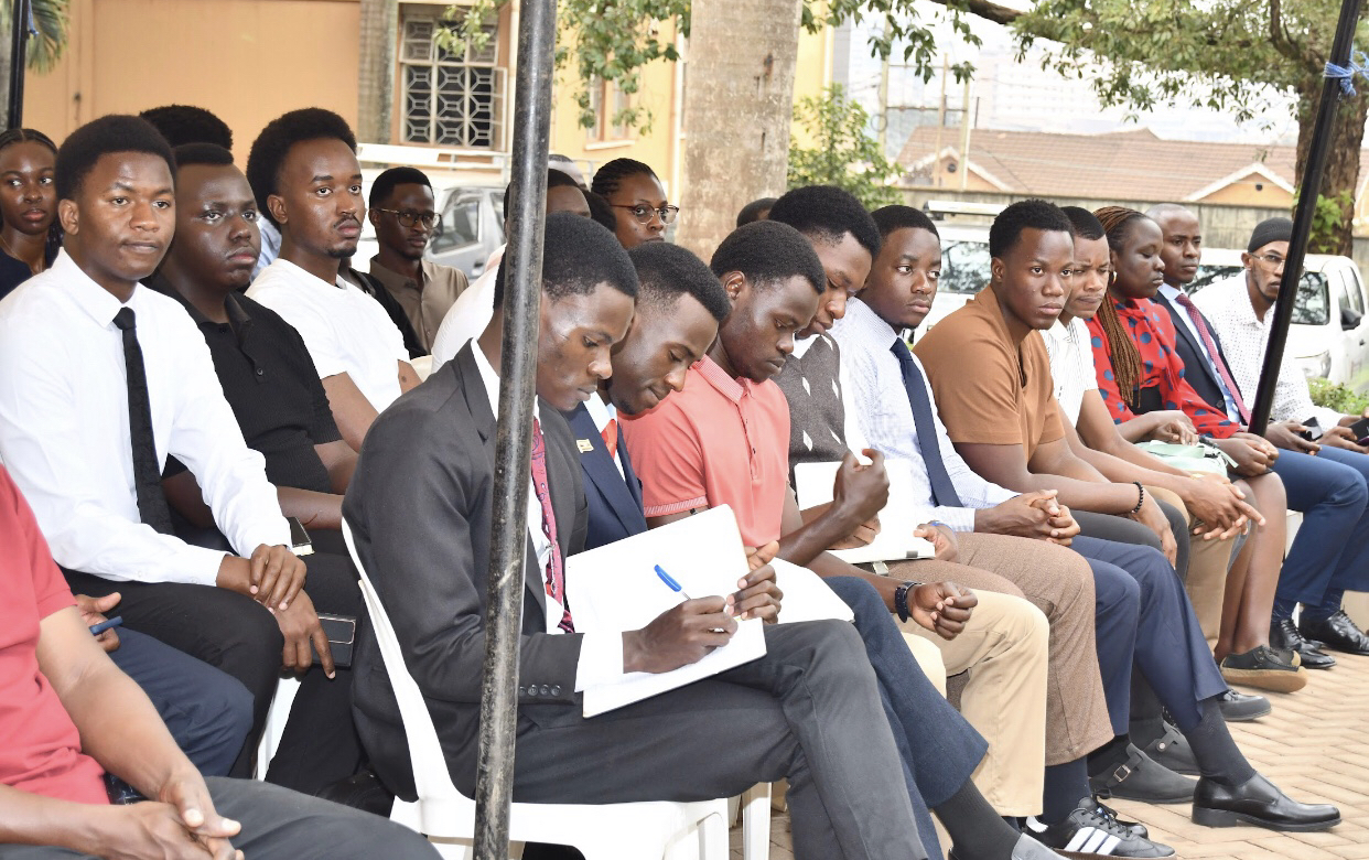 A section of SoL freshmen and women. Orientation for the law freshmen and women 7th August 2025 with guest speakers: Hon. Medard Lubega Sseggona (Senior Partner-Lukwago and Co. Advocates; MP Busiro County East, Dr. Patricia Acan Okiria (Deputy Inspector General of Government) and Hon. Lady Justice Sarah Langa-Siu (Judge of the High Court of Uganda) who was the Chief Guest, Makerere University, Kampala Uganda, East Africa.
