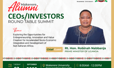 Makerere University Convocation (MUC) CEOs/Investors’ Round Table Summit on Tuesday, 2nd September 2025, 8:00AM-12:00PM, Convocation Grounds. Kampala Uganda, East Africa.