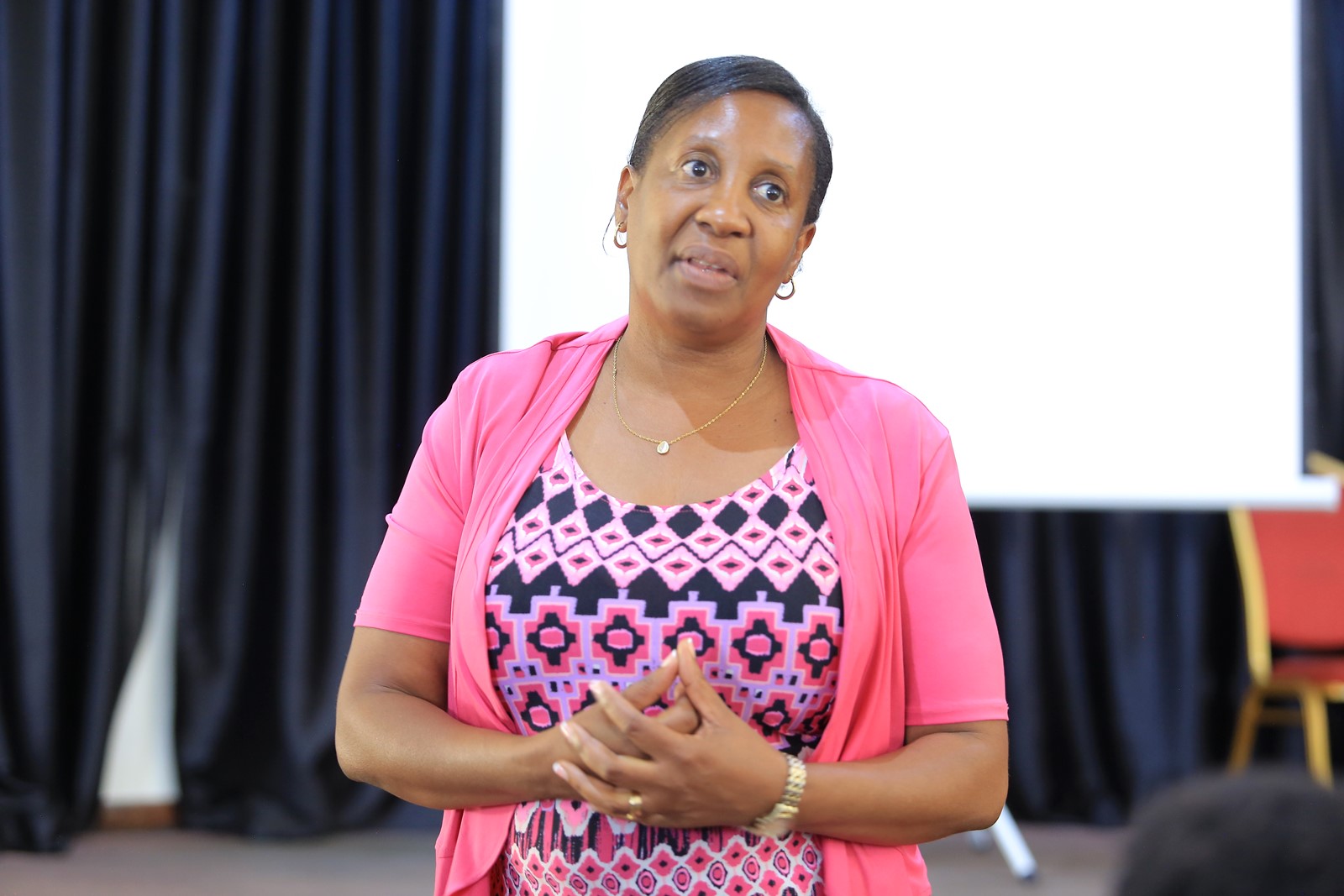 The Dean, School of Food Technology, Nutrition, and Bioengineering, Dr Julia Kigozi welcoming the processors to the training workshop. Department of Food Technology and Nutrition (DFTN) school-based nutrition awareness campaigns, diagnostic pre-visits to local food processors, and an intensive two-day hands-on training workshop held from 8th–9th September 2025 at the School of Food Technology, Nutrition, and Bioengineering (SFTNB), College of Agricultural and Environmental Sciences (CAES), Makerere University, Kampala Uganda, East Africa.