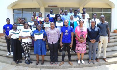 Some of the processors who participated in the training with the Dean of the SFTNB, Dr. Julia Kigozi (3rd R) and the team from the Department of Food Techology and Nutrition at CAES, led by Dr Robert Mugabi. Department of Food Technology and Nutrition (DFTN) school-based nutrition awareness campaigns, diagnostic pre-visits to local food processors, and an intensive two-day hands-on training workshop held from 8th–9th September 2025 at the School of Food Technology, Nutrition, and Bioengineering (SFTNB), College of Agricultural and Environmental Sciences (CAES), Makerere University, Kampala Uganda, East Africa.