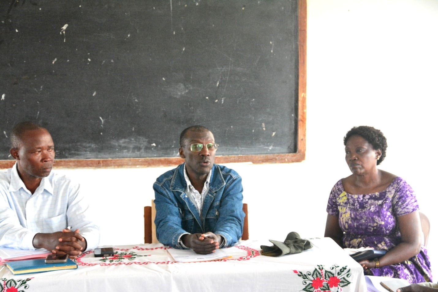 Left to Right: Dr. Mathias Wasswa, outgoing Farm Manager; Prof. Frank Norbert Mwiine, Principal of CoVAB; and Ms. Nansubuga Frances, incoming Farm Manager, during the handover ceremony held on Thursday. Farm Manager Buyana Stock Farm under College of Veterinary Medicine, Animal Resources and Biosecurity (CoVAB), Makerere University, Kampala Uganda, East Africa, handover of leadership from Dr. Mathias Wasswa to Ms. Nansubuga Frances in Mpigi District, 28th August 2025.