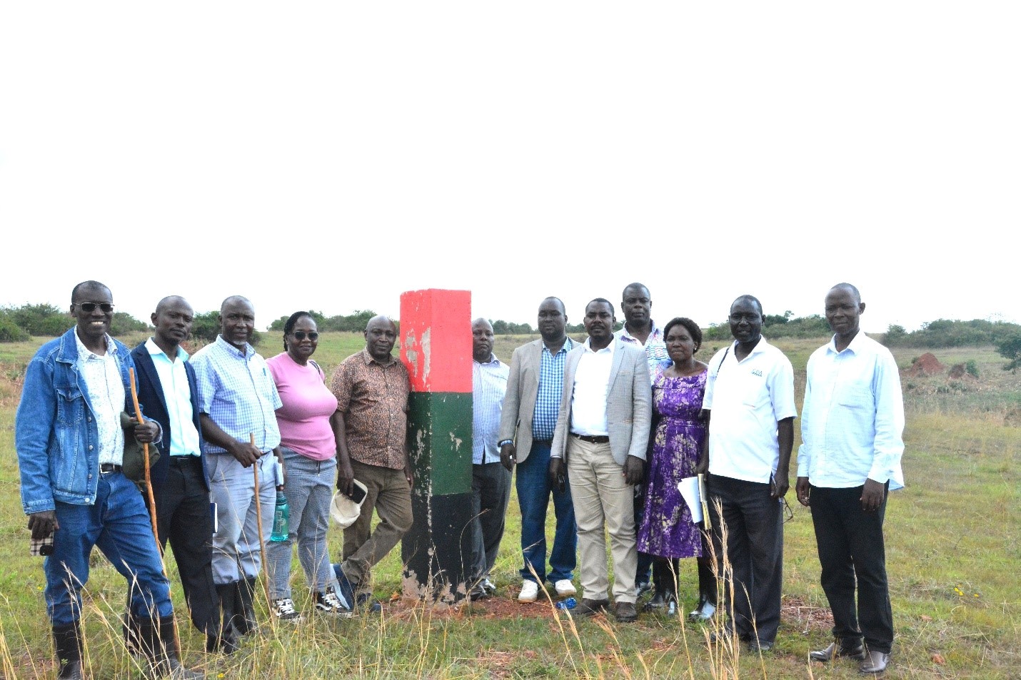 CoVAB Leadership led by Prof. Frank Nobert Mwiine, together with the Makerere University Council Audit Committee led by Mr. Amon Muteganda inspected the boundaries of Buyana Stock Farm. Farm Manager Buyana Stock Farm under College of Veterinary Medicine, Animal Resources and Biosecurity (CoVAB), Makerere University, Kampala Uganda, East Africa, handover of leadership from Dr. Mathias Wasswa to Ms. Nansubuga Frances in Mpigi District, 28th August 2025.