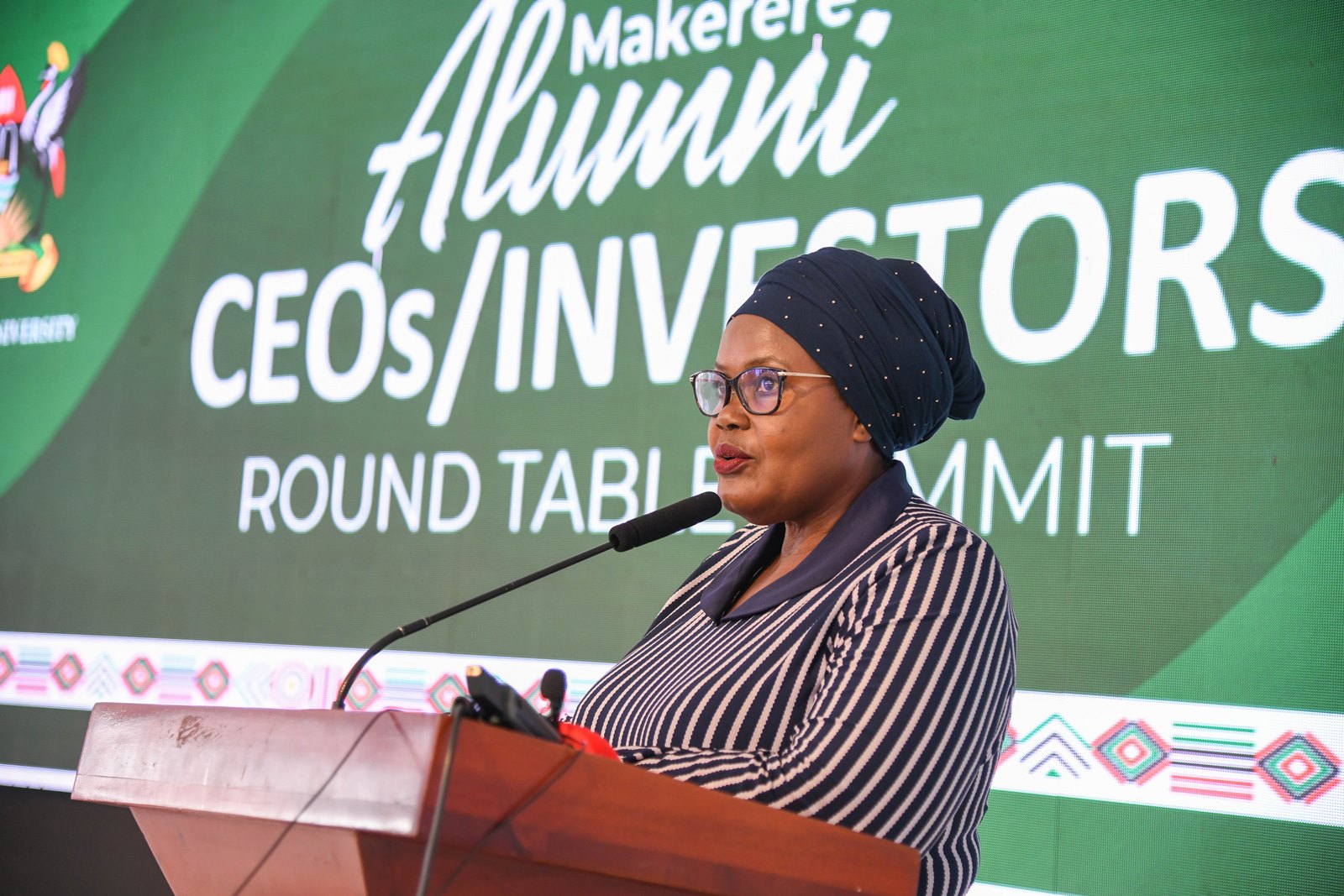 Rt. Hon. Rukia Nakadama Isanga. Makerere University Convocation (MUC) first-ever CEOs/Investors’ Round Table Summit, 2nd September 2025, Convocation House, Edge Road, Kampala Uganda, East Africa.