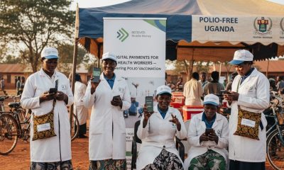 A picture reflecting digital payments for health workers - powering polio vaccination. Makerere University School of Public Health (MakSPH), Kampala Uganda, East Africa.